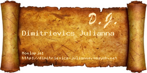 Dimitrievics Julianna névjegykártya